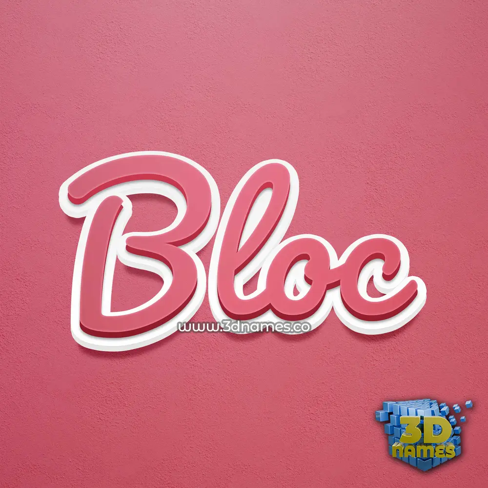 bloc in Red Scribble style - 3D name wallpaper