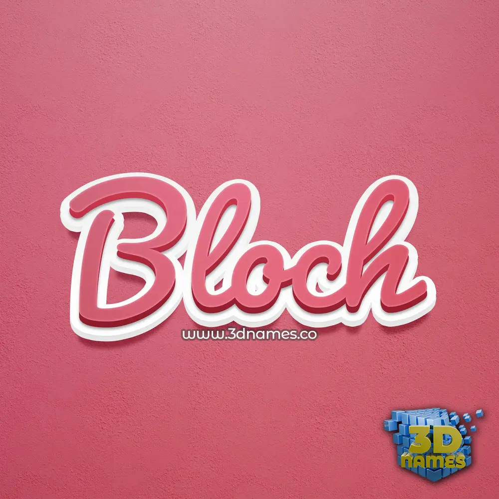 bloch in Red Scribble style - 3D name wallpaper