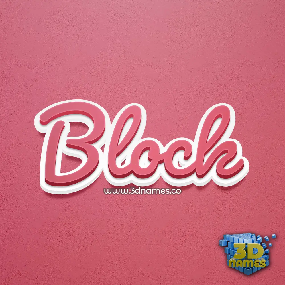 block in Red Scribble style - 3D name wallpaper