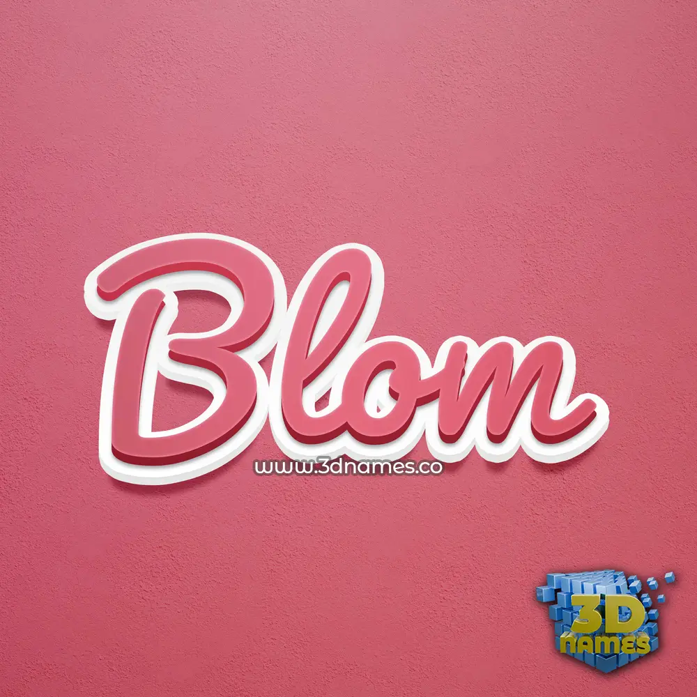 blom in Red Scribble style - 3D name wallpaper