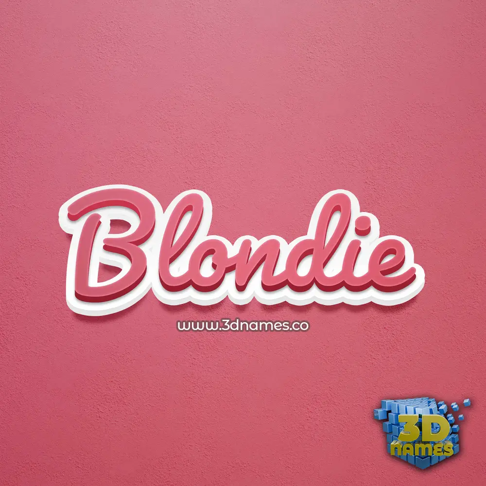 blondie in Red Scribble style - 3D name wallpaper