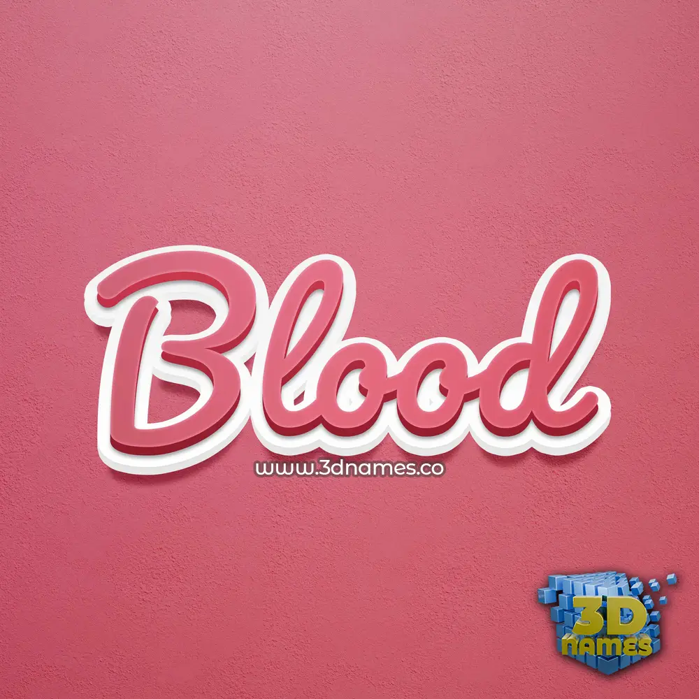 blood in Red Scribble style - 3D name wallpaper