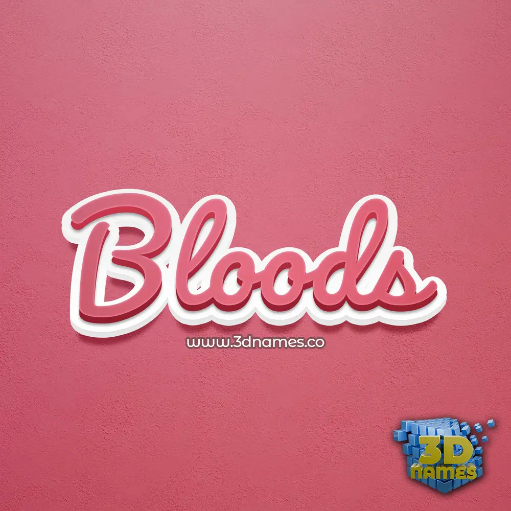 bloods in Red Scribble style - 3D name wallpaper