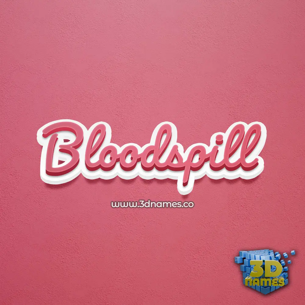 bloodspill in Red Scribble style - 3D name wallpaper
