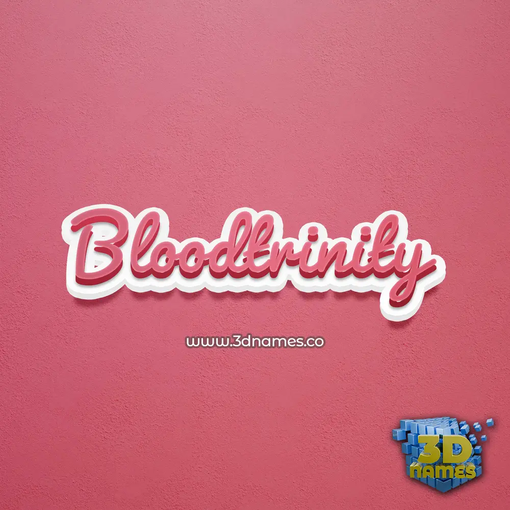 bloodtrinity in Red Scribble style - 3D name wallpaper