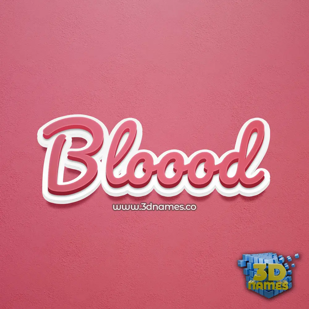 bloood in Red Scribble style - 3D name wallpaper