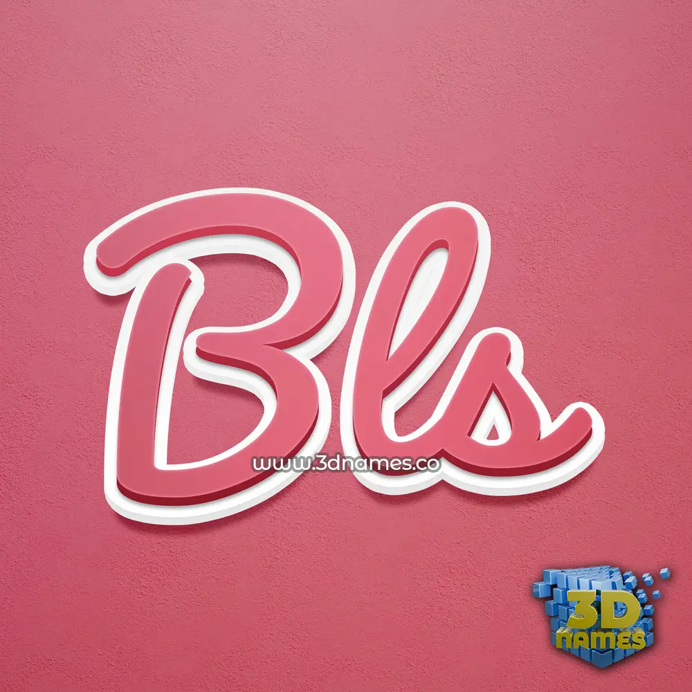 bls in Red Scribble style - 3D name wallpaper