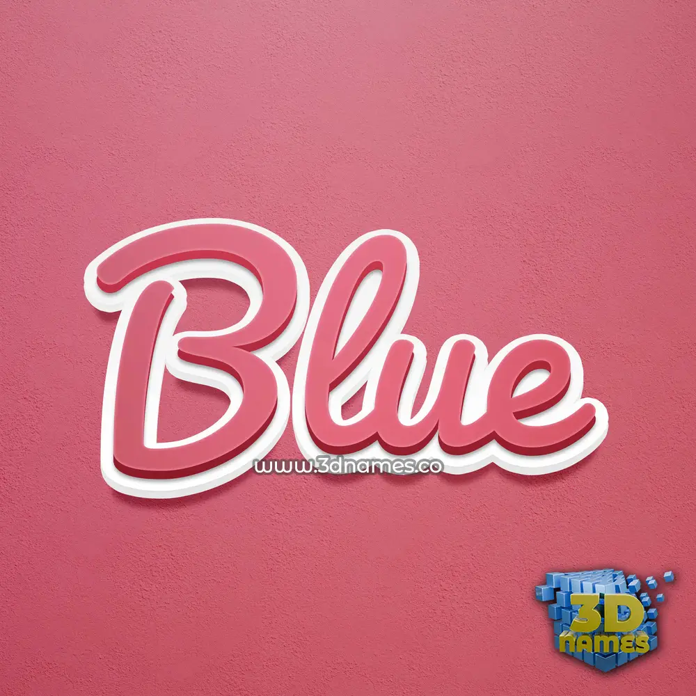 blue in Red Scribble style - 3D name wallpaper