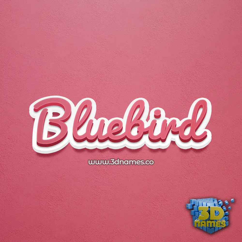 bluebird in Red Scribble style - 3D name wallpaper