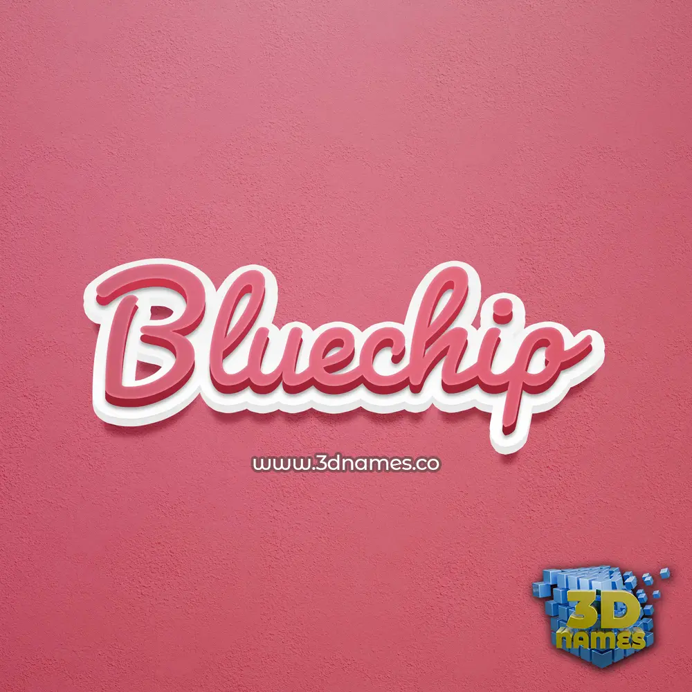 bluechip in Red Scribble style - 3D name wallpaper