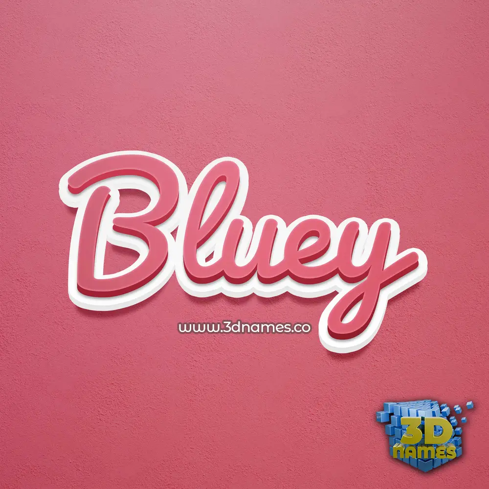 bluey in Red Scribble style - 3D name wallpaper