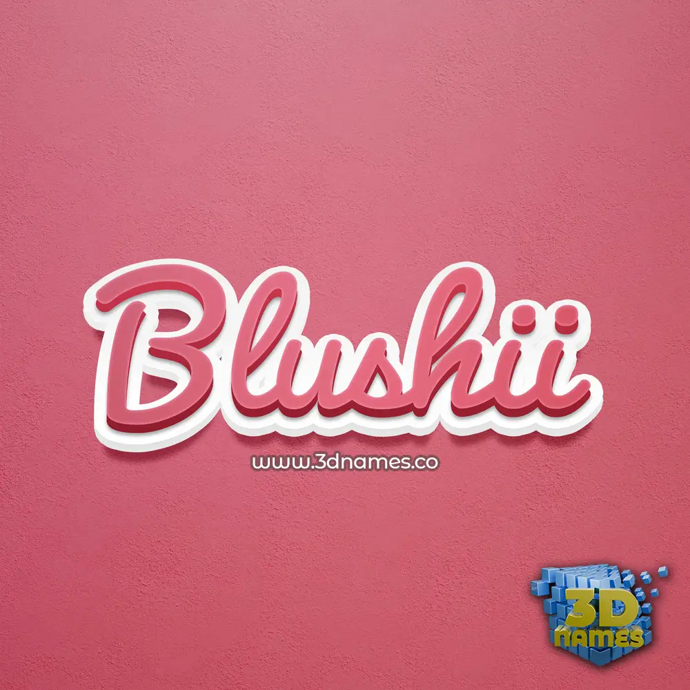 blushii in Red Scribble style - 3D name wallpaper