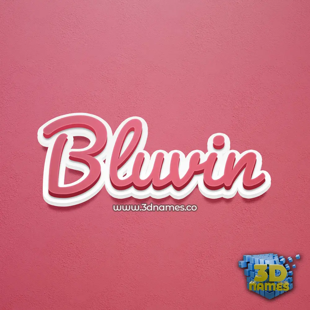 bluvin in Red Scribble style - 3D name wallpaper