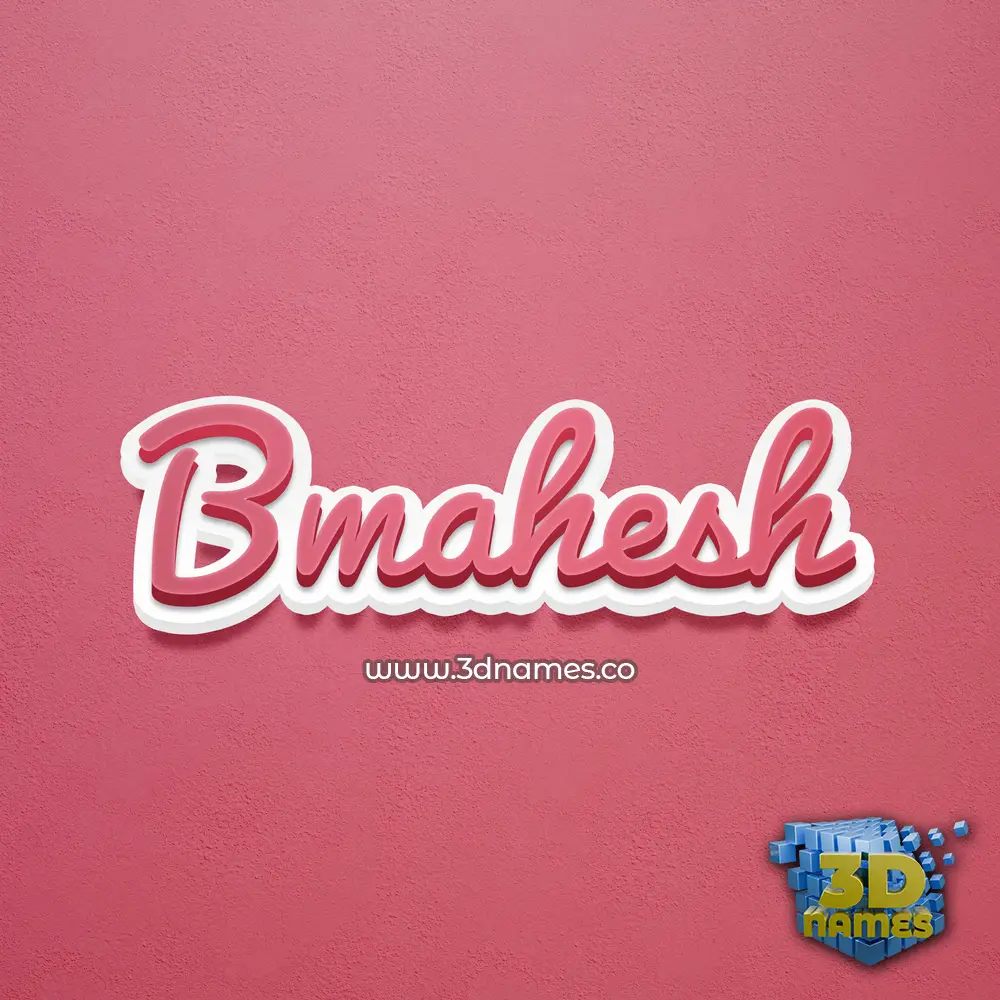 bmahesh in Red Scribble style - 3D name wallpaper