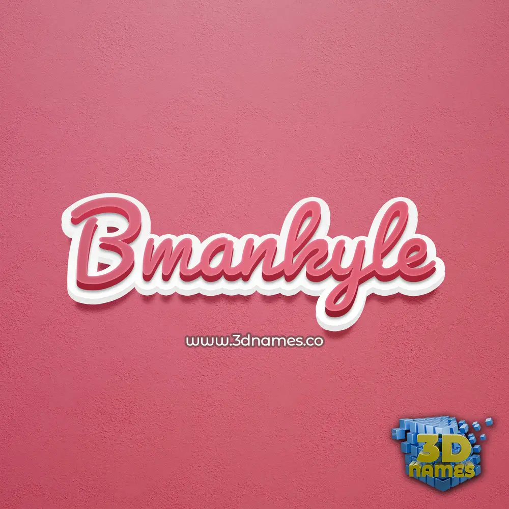 bmankyle in Red Scribble style - 3D name wallpaper