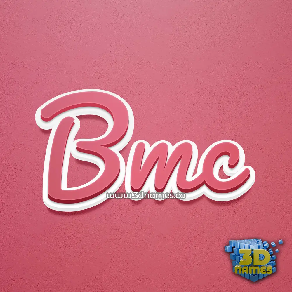 bmc in Red Scribble style - 3D name wallpaper