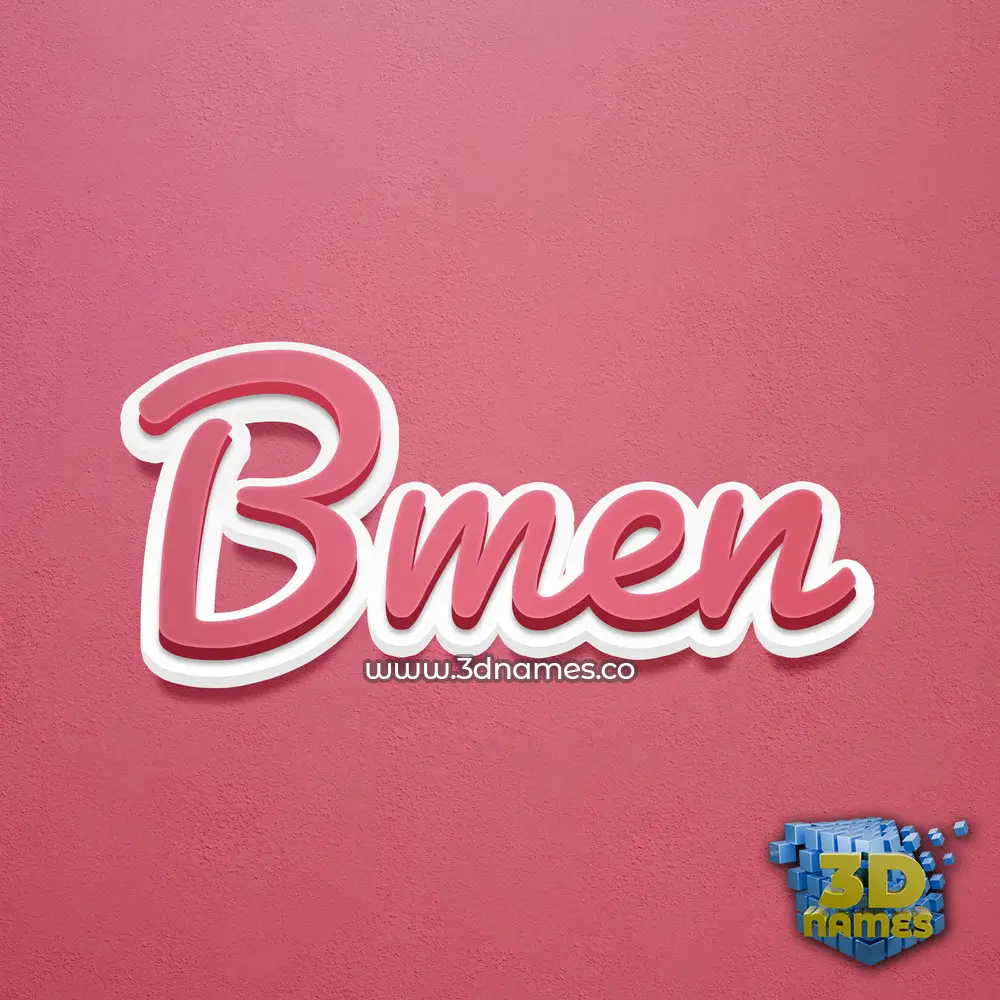 bmen in Red Scribble style - 3D name wallpaper