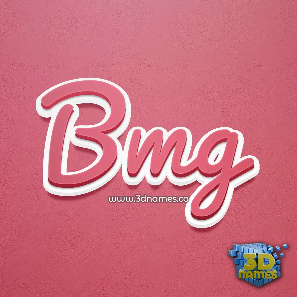 bmg in Red Scribble style - 3D name wallpaper