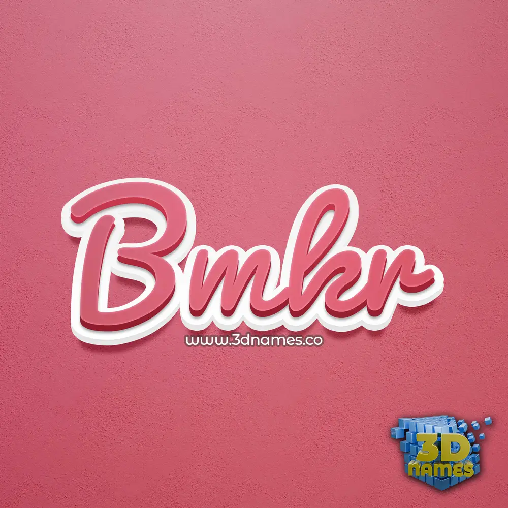 bmkr in Red Scribble style - 3D name wallpaper