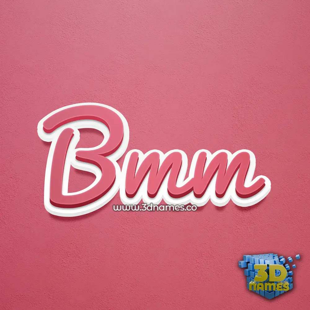 bmm in Red Scribble style - 3D name wallpaper