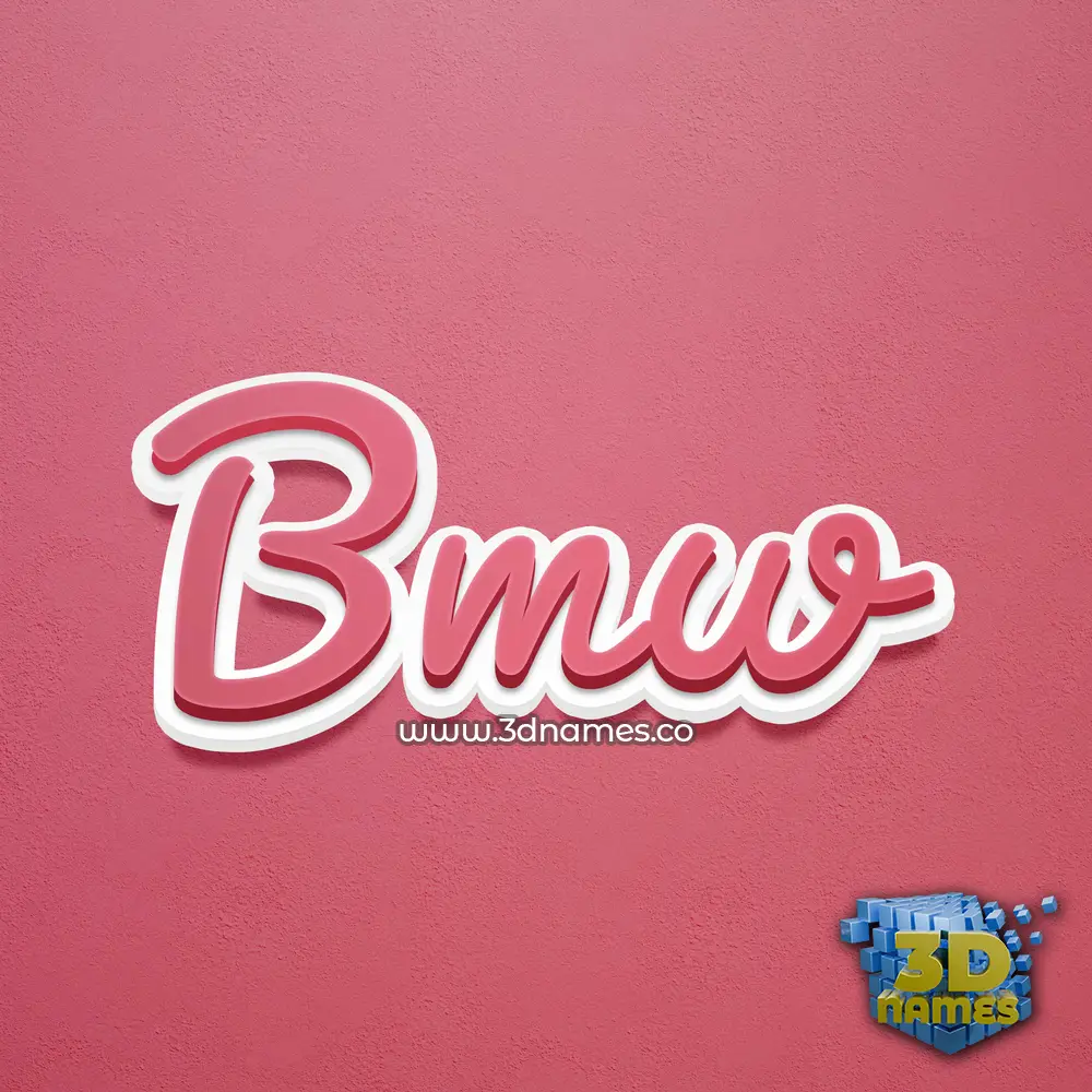bmw in Red Scribble style - 3D name wallpaper