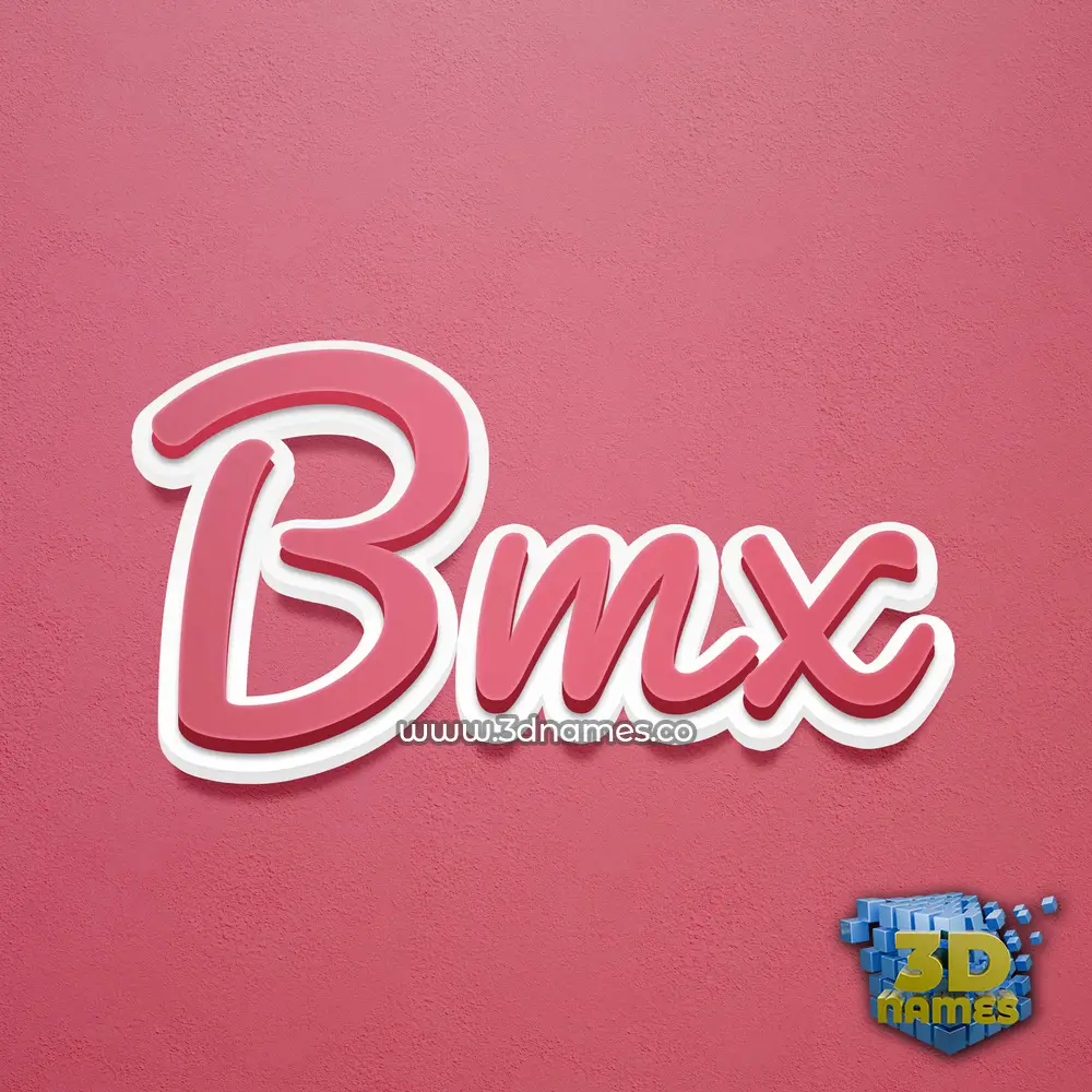 bmx in Red Scribble style - 3D name wallpaper
