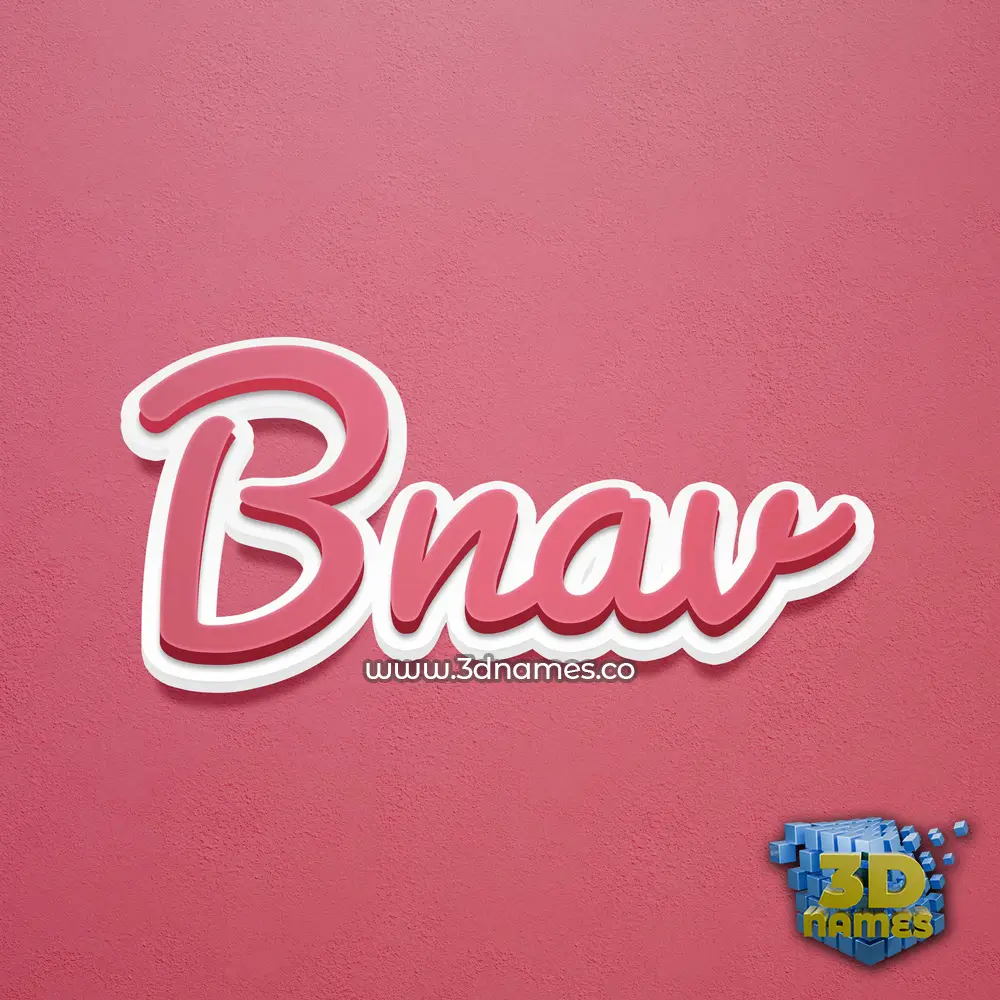 bnav in Red Scribble style - 3D name wallpaper