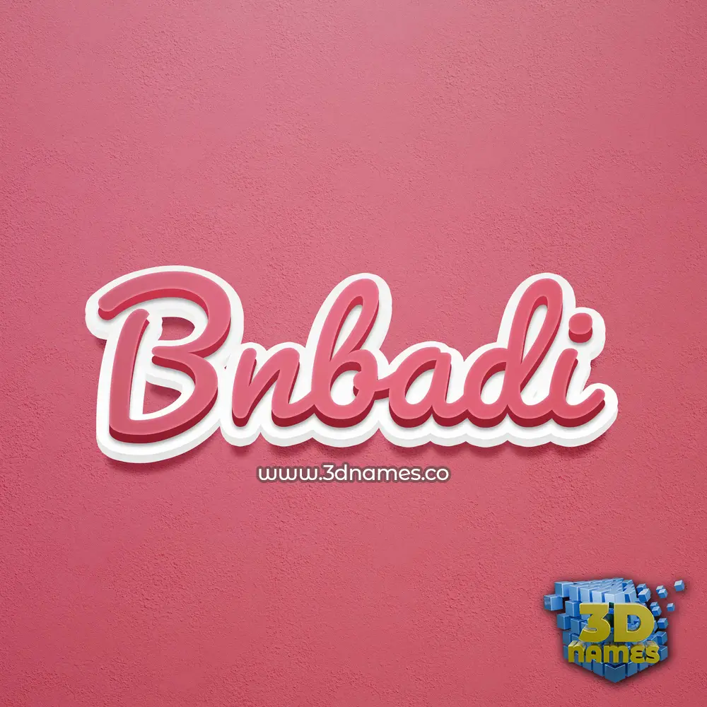 bnbadi in Red Scribble style - 3D name wallpaper