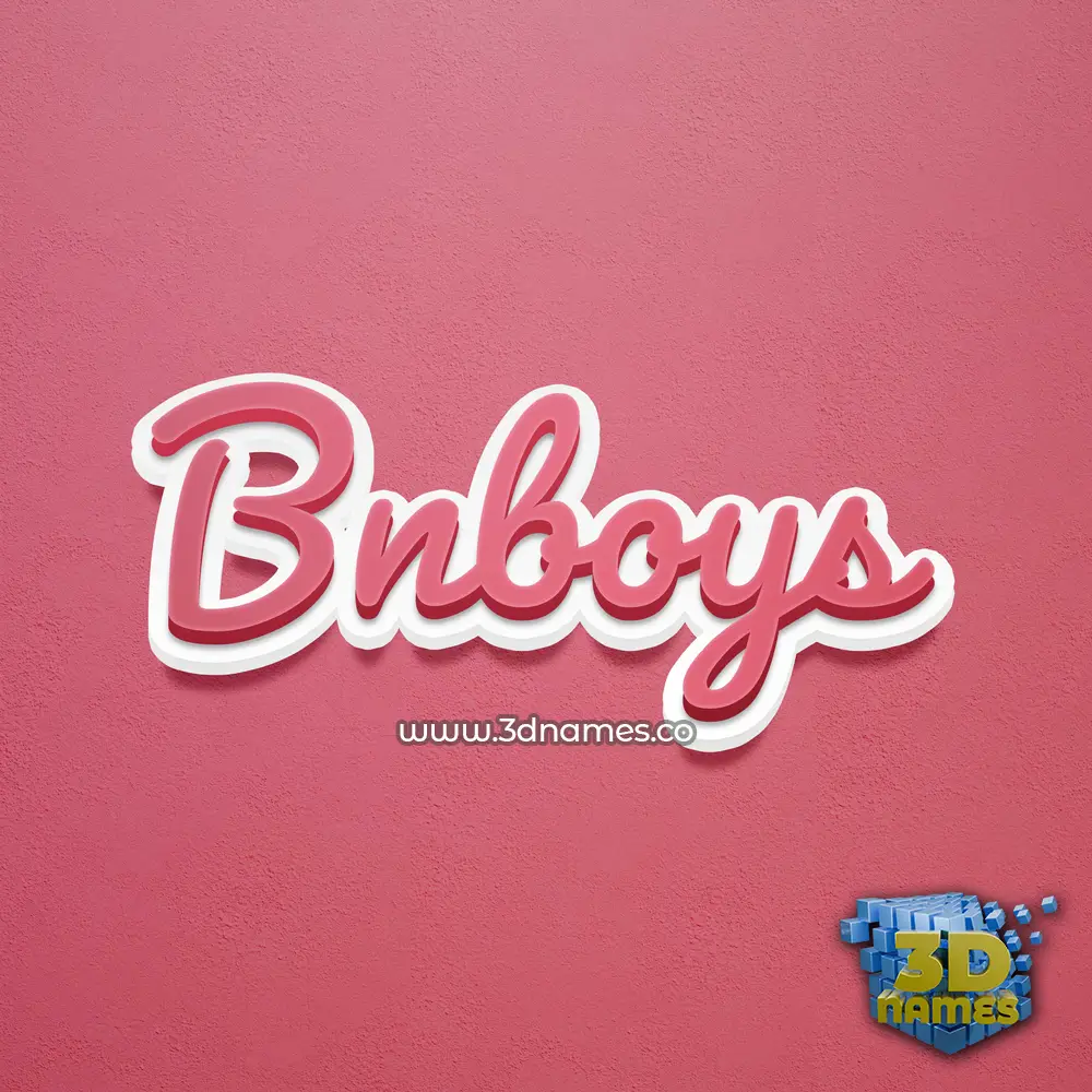 bnboys in Red Scribble style - 3D name wallpaper