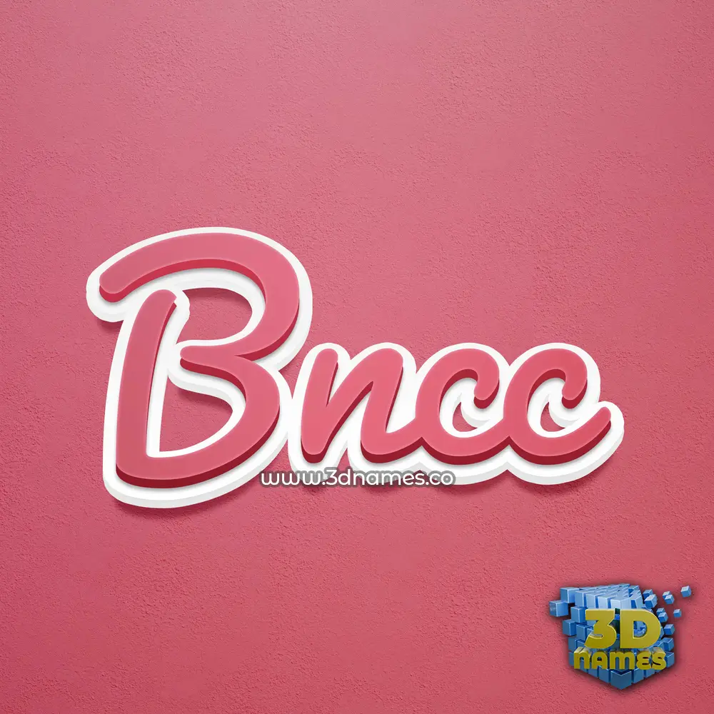 bncc in Red Scribble style - 3D name wallpaper