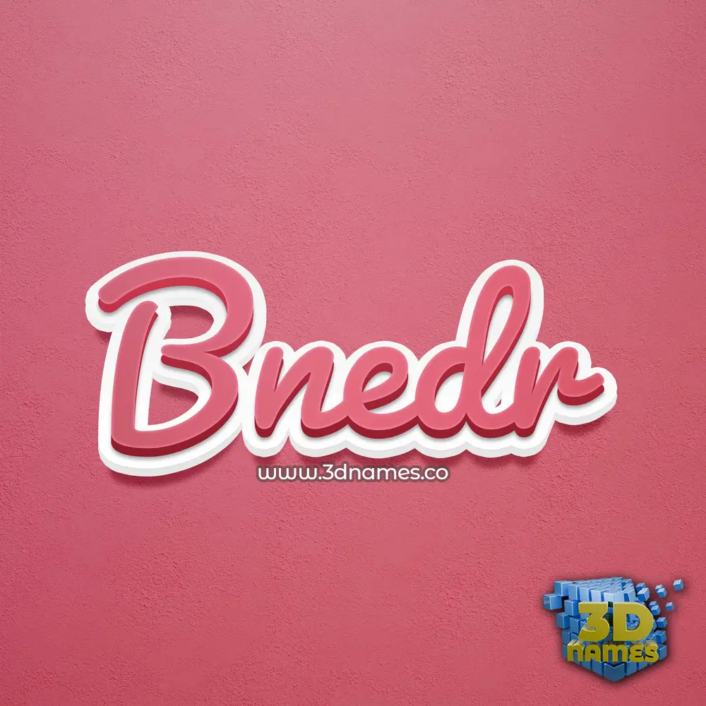 bnedr in Red Scribble style - 3D name wallpaper