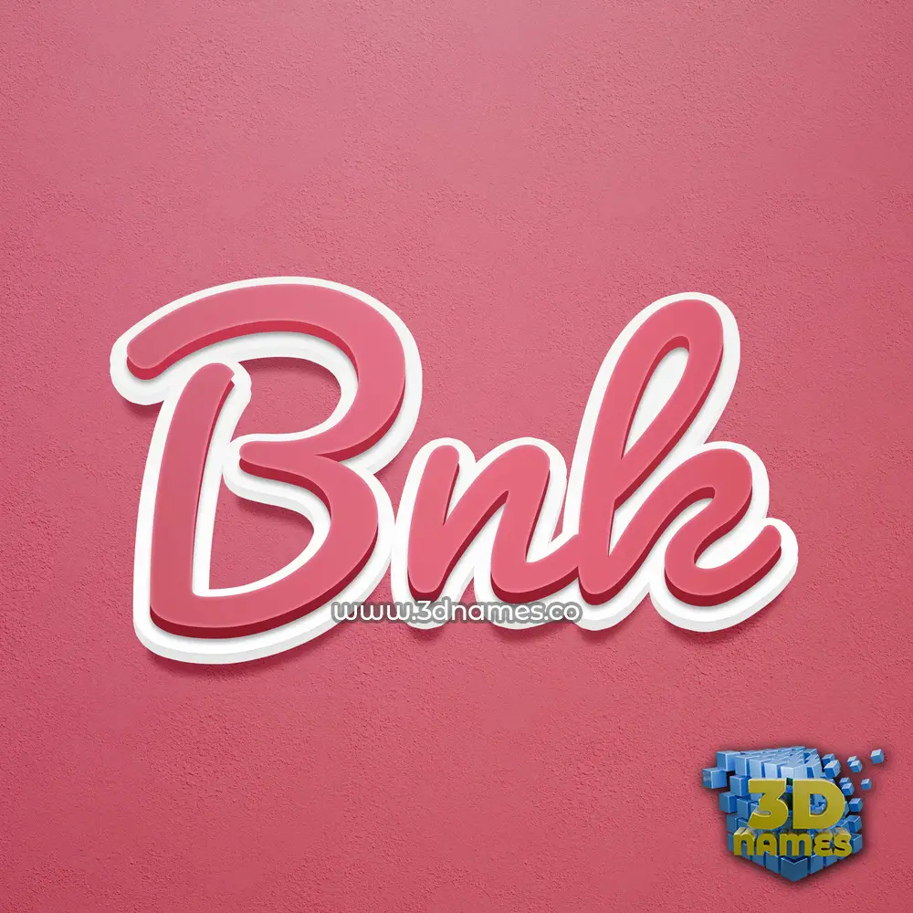 bnk in Red Scribble style - 3D name wallpaper