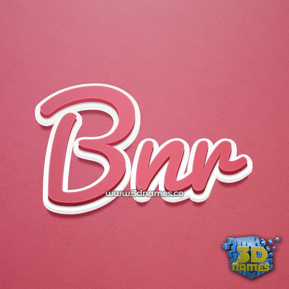 bnr in Red Scribble style - 3D name wallpaper