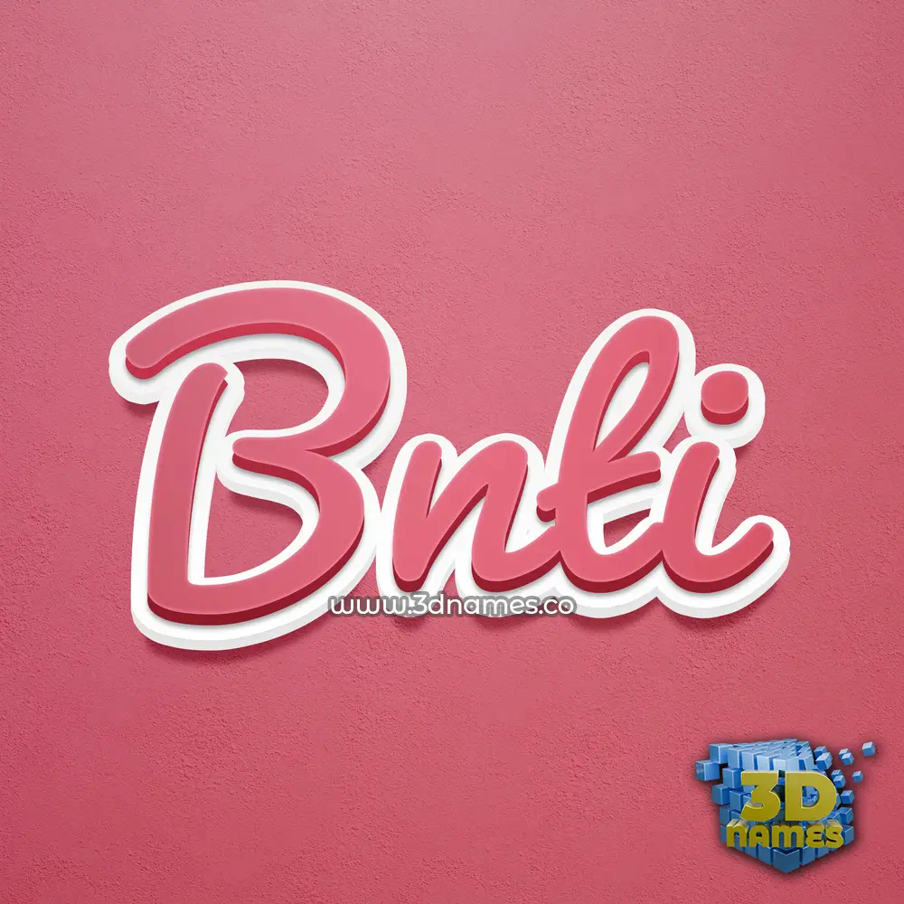bnti in Red Scribble style - 3D name wallpaper