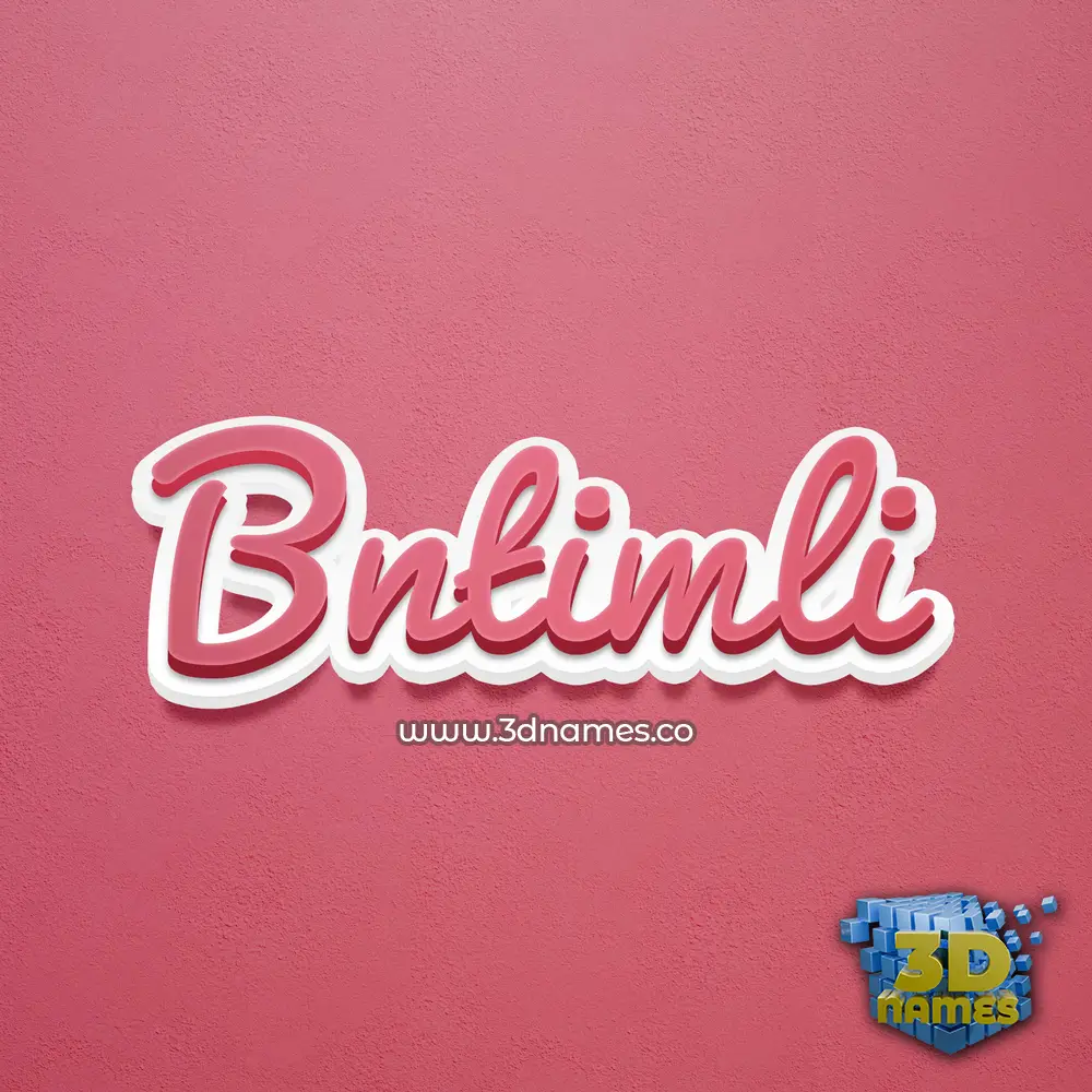 bntimli in Red Scribble style - 3D name wallpaper