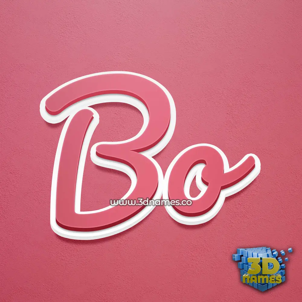 bo in Red Scribble style - 3D name wallpaper