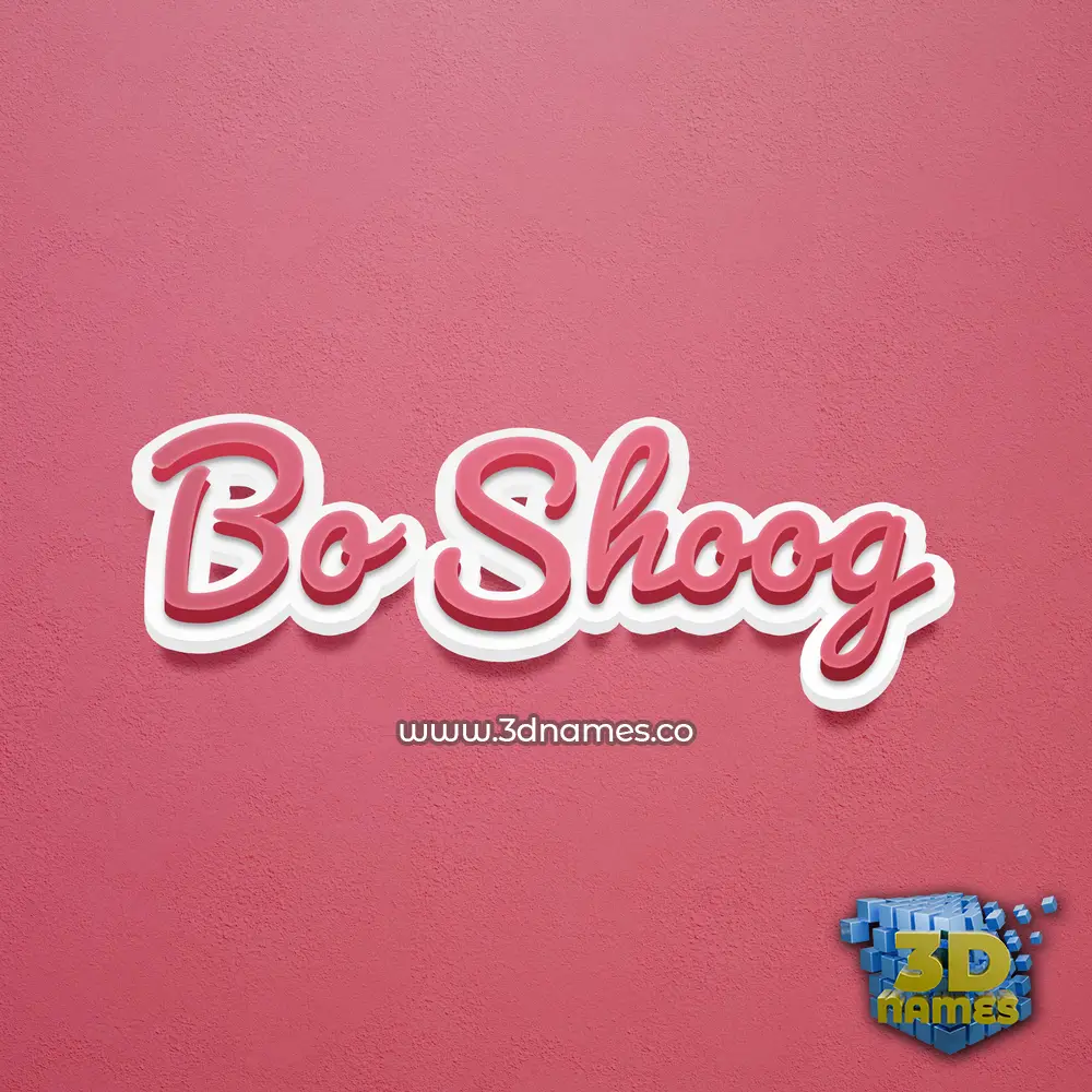 bo shoog in Red Scribble style - 3D name wallpaper