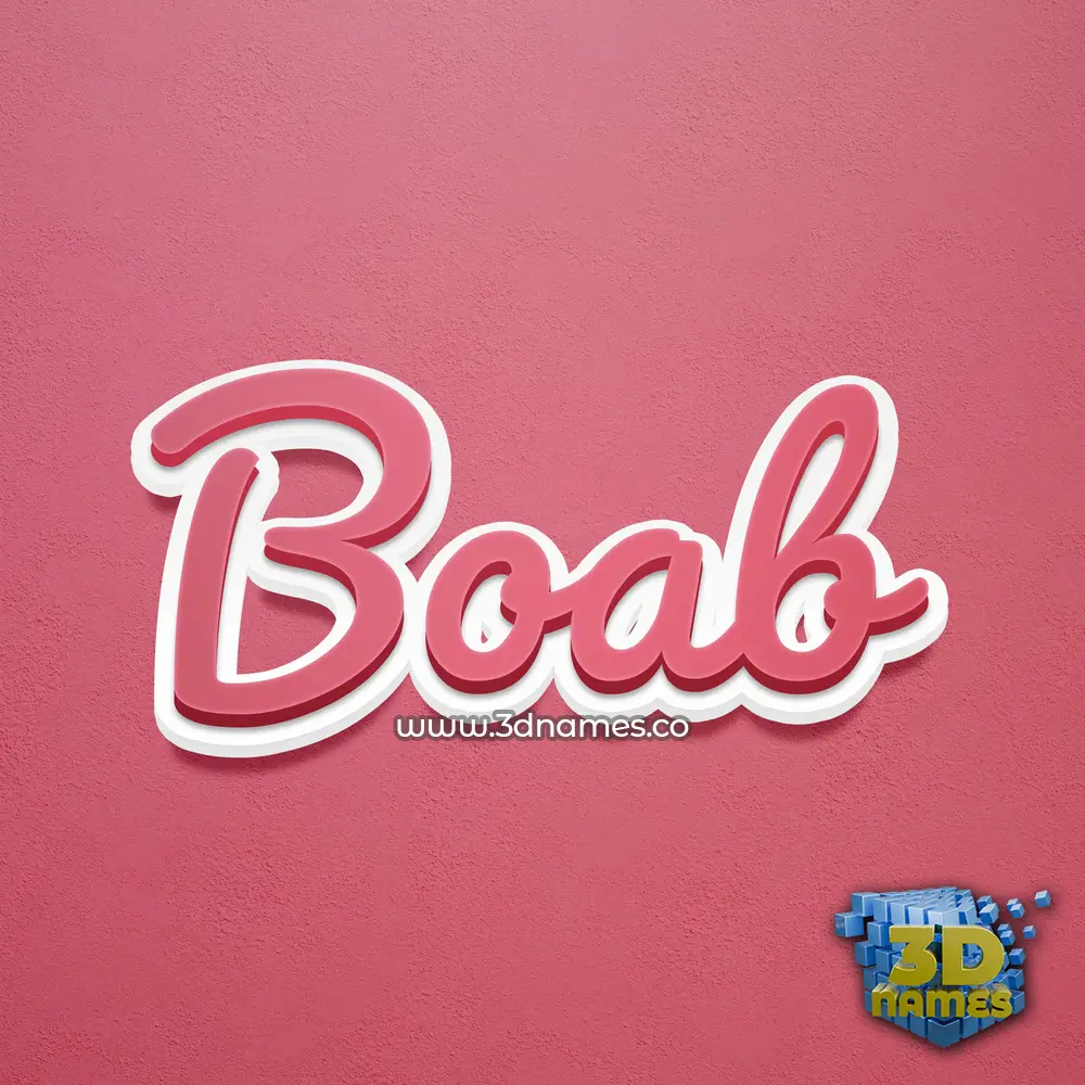 boab in Red Scribble style - 3D name wallpaper