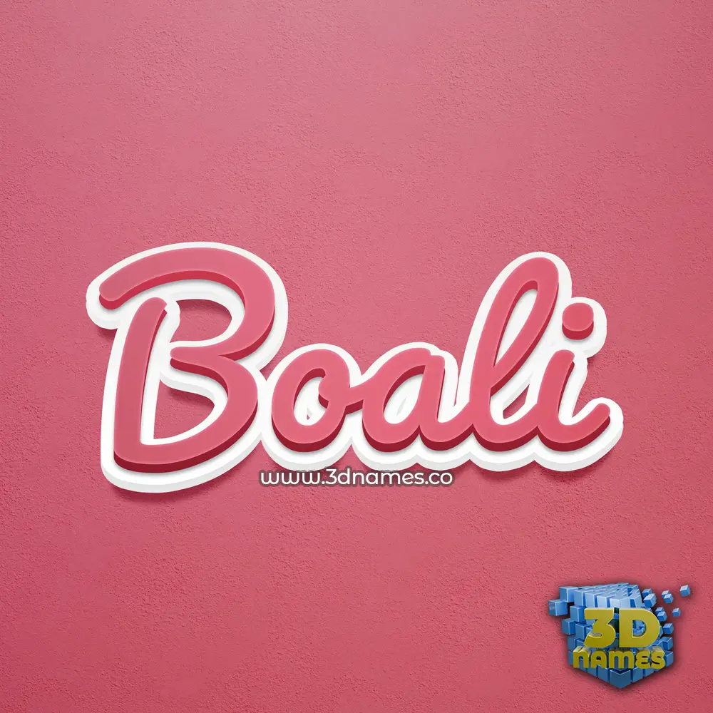 boali in Red Scribble style - 3D name wallpaper