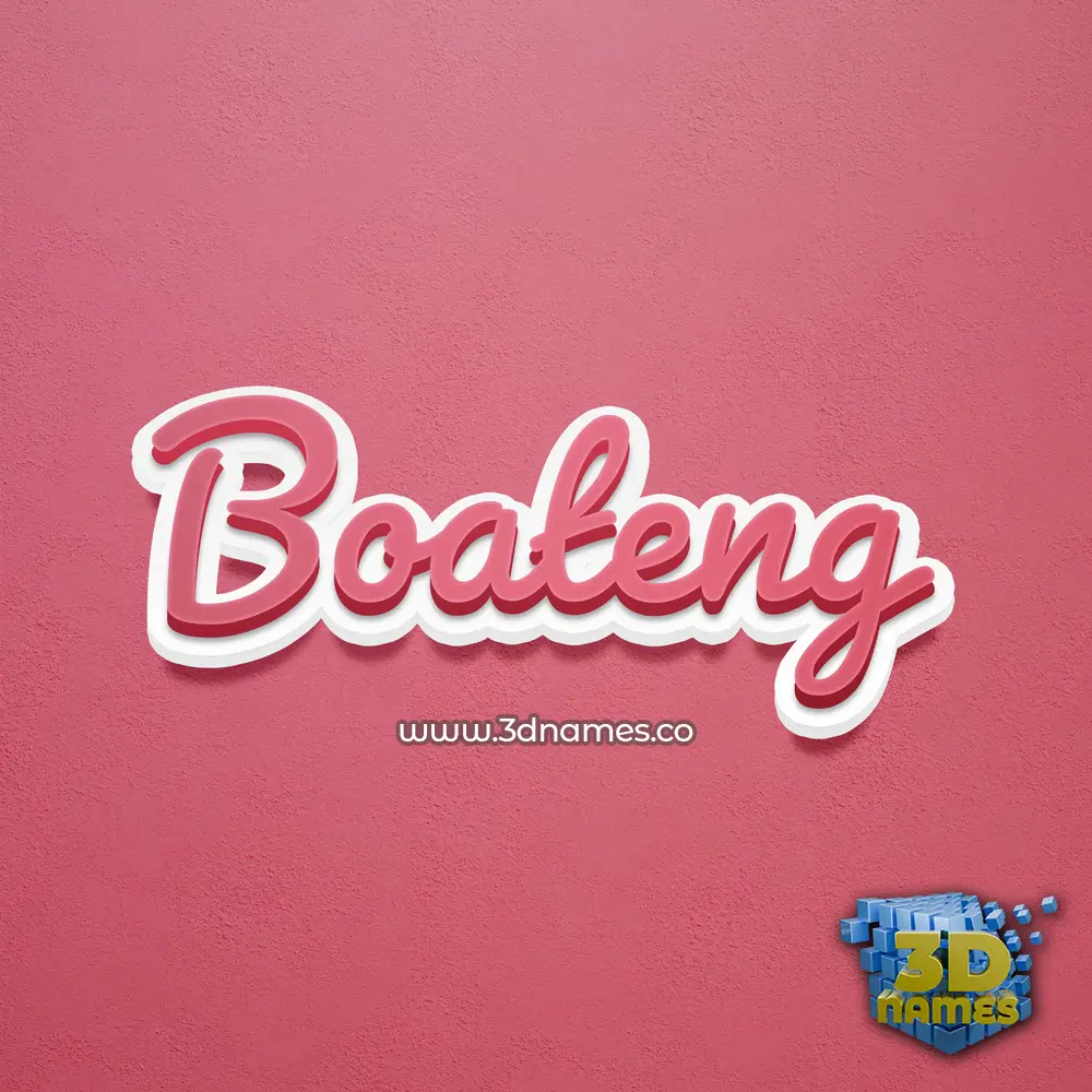boateng in Red Scribble style - 3D name wallpaper