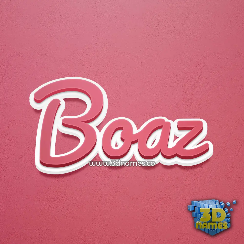 boaz in Red Scribble style - 3D name wallpaper