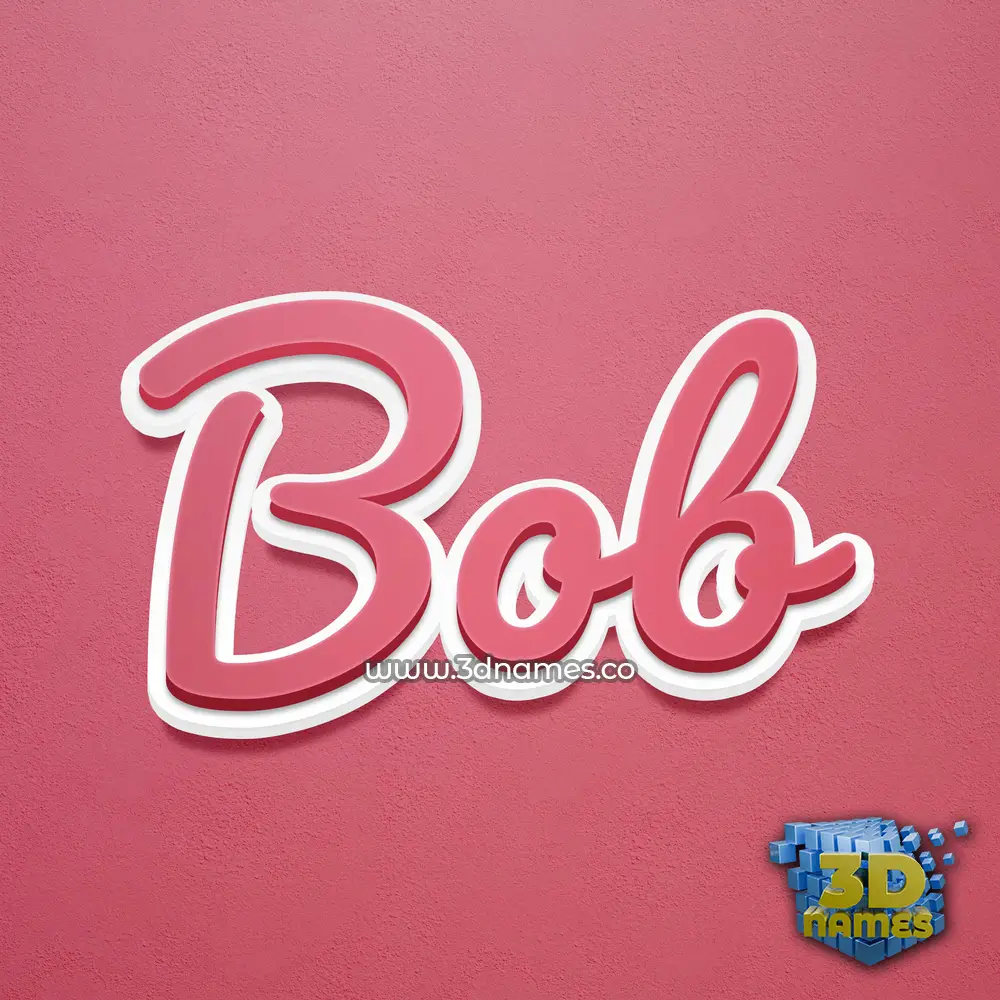 bob in Red Scribble style - 3D name wallpaper