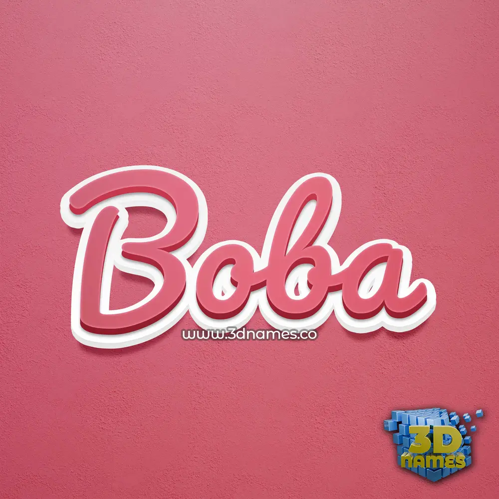 boba in Red Scribble style - 3D name wallpaper