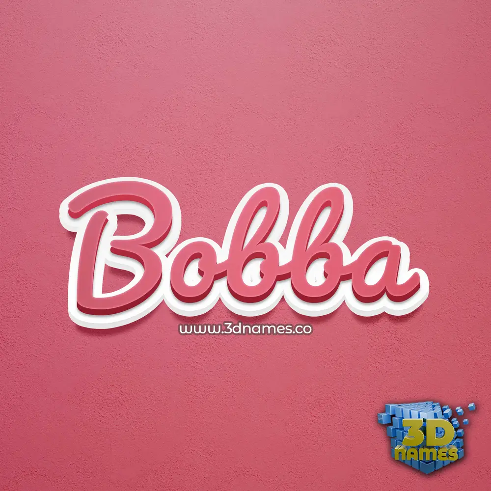 bobba in Red Scribble style - 3D name wallpaper