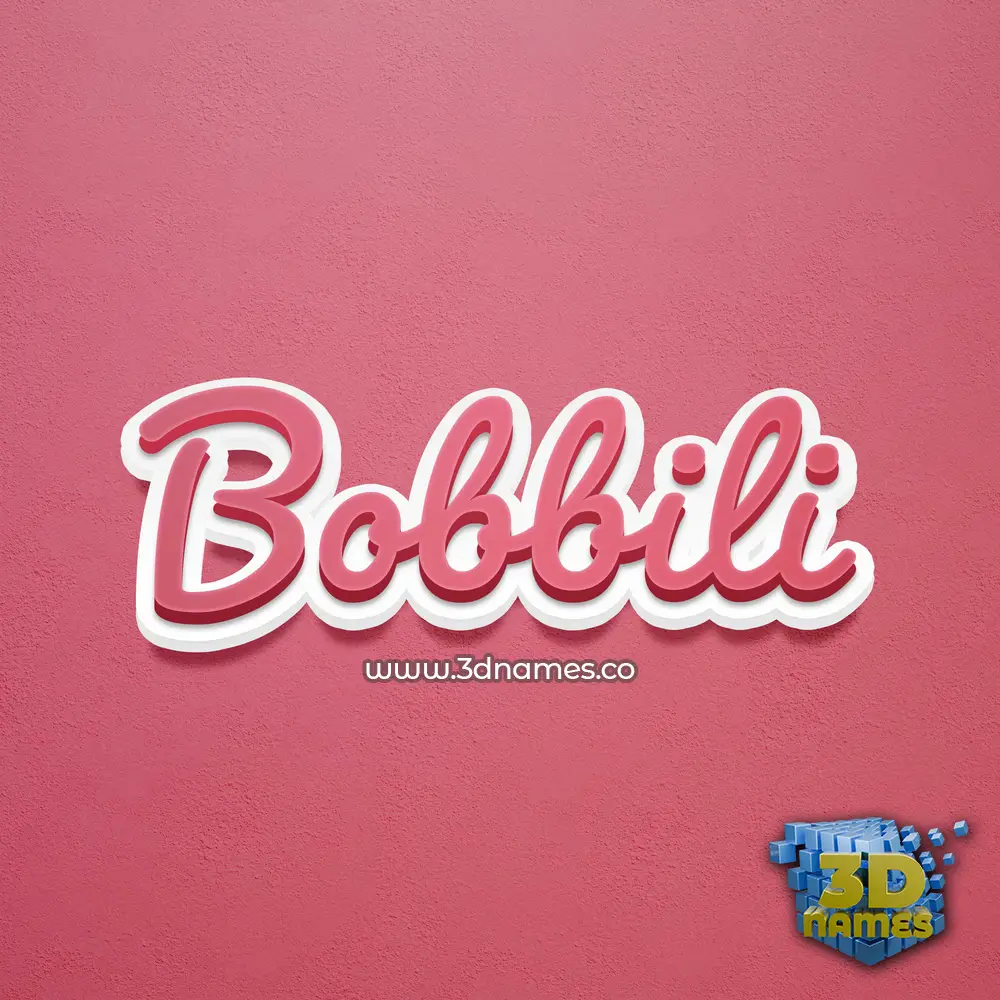 bobbili in Red Scribble style - 3D name wallpaper