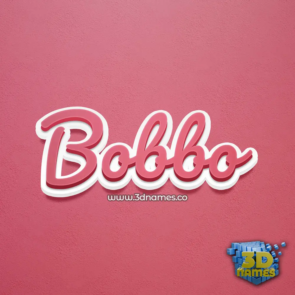 bobbo in Red Scribble style - 3D name wallpaper