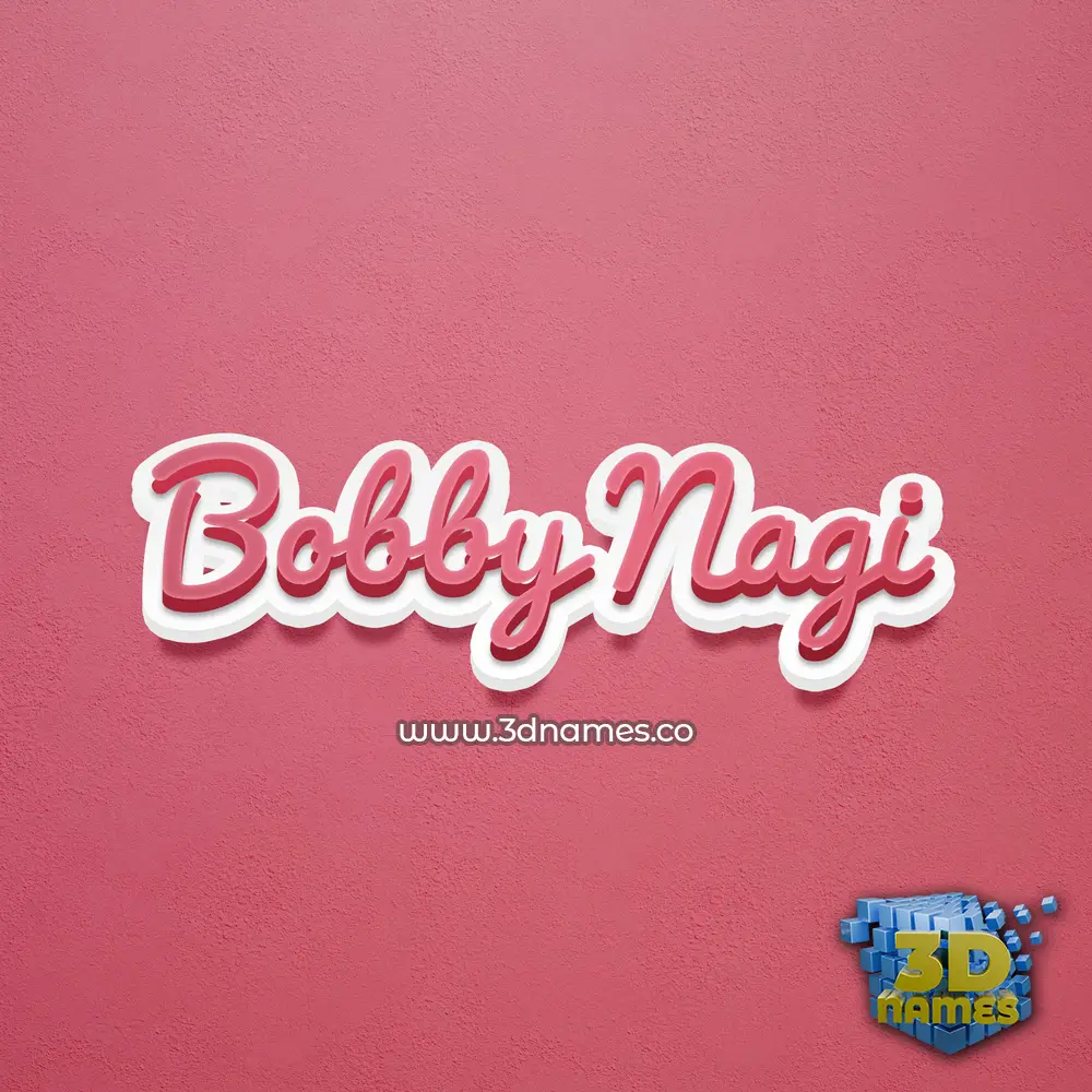 bobby nagi in Red Scribble style - 3D name wallpaper