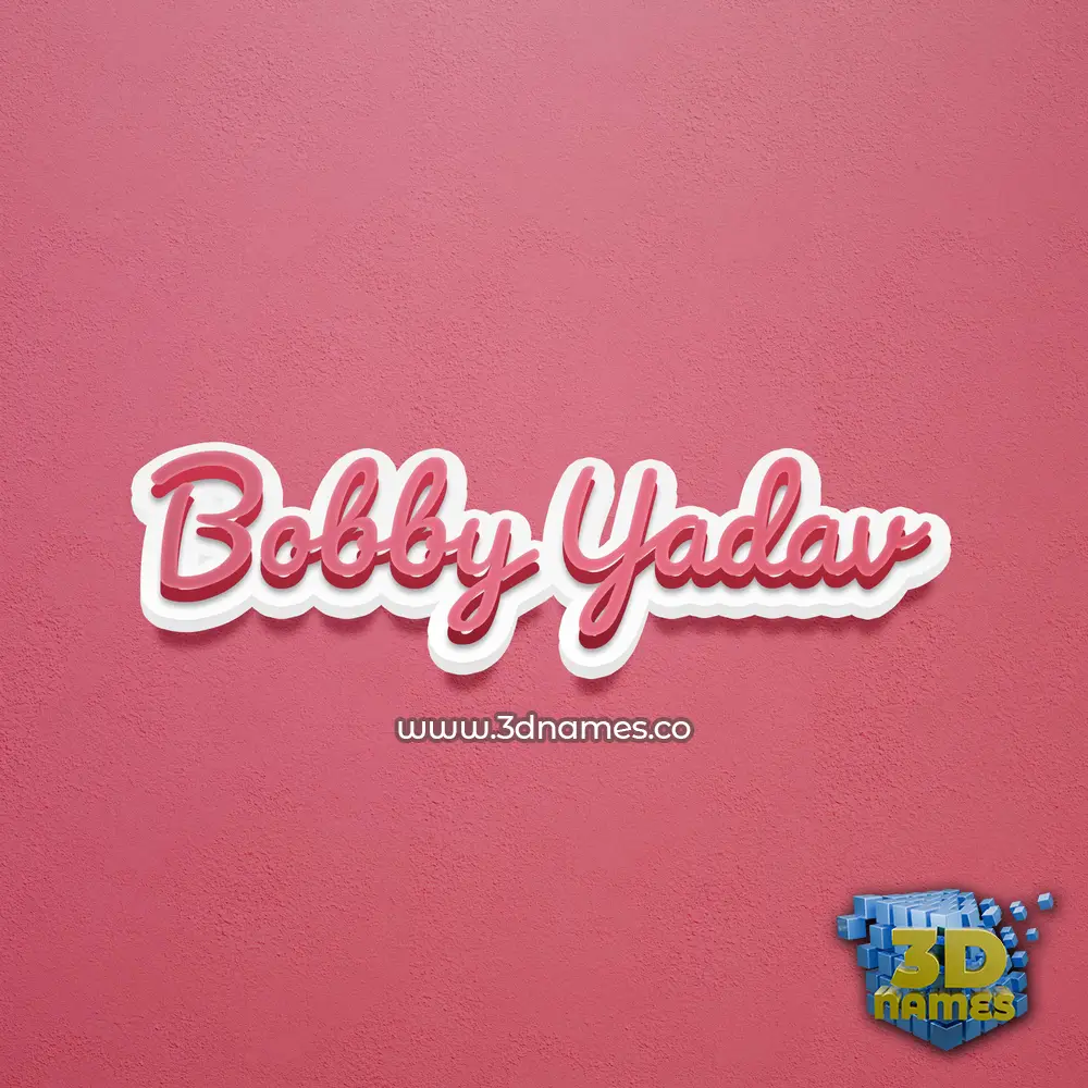 bobby yadav in Red Scribble style - 3D name wallpaper