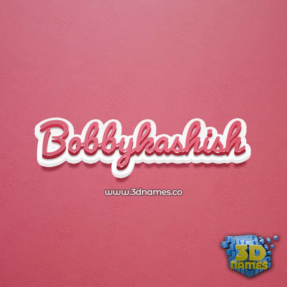 bobbykashish in Red Scribble style - 3D name wallpaper