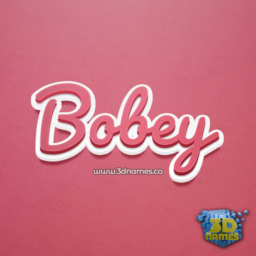 bobey in Red Scribble style - 3D name wallpaper